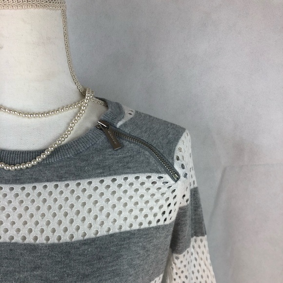 Michael Kors Cut Out Holes Gray and White Stripped - Picture 4 of 7